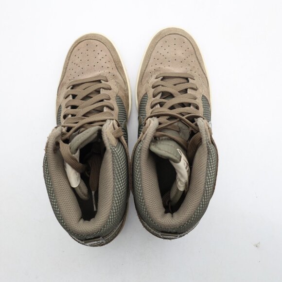 Nike Dunk Sky Hi Hidden Wedge Women's 7.5 Olive Green Suede Sneakers 579763-300 - Picture 8 of 9